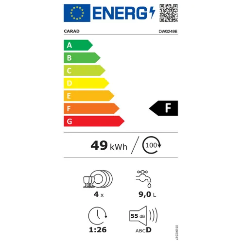 CARAD DW3249 EXPRESS Πλυντήριο Πιάτων Πάγκου 4 Σερβίτσια CARAD DW3249 EXPRESS Πλυντήριο Πιάτων Πάγκου 4 Σερβίτσια