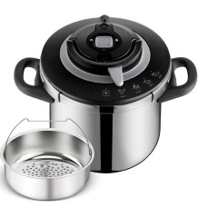 TEFAL Clipso+ Chef 10L (P4551531) Χύτρα Ταχύτητας Inox με 4 Προγράμματα & One-Hand Lid