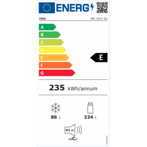 TEKA NFL 342 (F.484.WH) Ψυγειοκαταψύκτης Full No Frost 302L 188cm White TEKA NFL 342 (F.484.WH) Ψυγειοκαταψύκτης Full No Frost 302L 188cm White