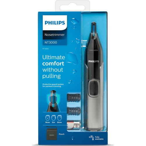 Philips NT3650/16 Nose Trimmer Series 3000 Κοπτική Μηχανή για Μύτη, Αυτιά & Φρύδια Silver/Black Philips NT3650/16 Nose Trimmer Series 3000 Κοπτική Μηχανή για Μύτη, Αυτιά & Φρύδια Silver/Black