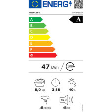 Princess WMBA8PAR Πλυντήριο Ρούχων 8kg 1400 Στροφών Inverter White/Black Princess WMBA8PAR Πλυντήριο Ρούχων 8kg 1400 Στροφών Inverter White/Black