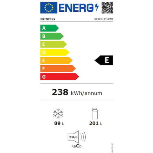 Princess RCBGL355PAR Ψυγειοκαταψύκτης 290L Total No Frost Μαύρο Γυαλί Princess RCBGL355PAR Ψυγειοκαταψύκτης 290L Total No Frost Μαύρο Γυαλί