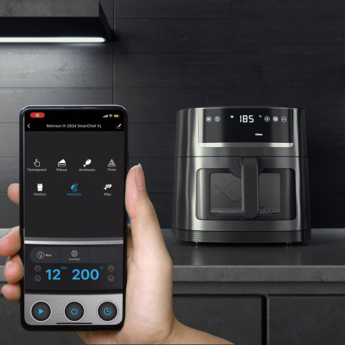 Rohnson R-2834 SmartChef XL Wi-Fi Φριτέζα Αέρος 8L 1800W Μαύρη Rohnson R-2834 SmartChef XL Wi-Fi Φριτέζα Αέρος 8L 1800W Μαύρη